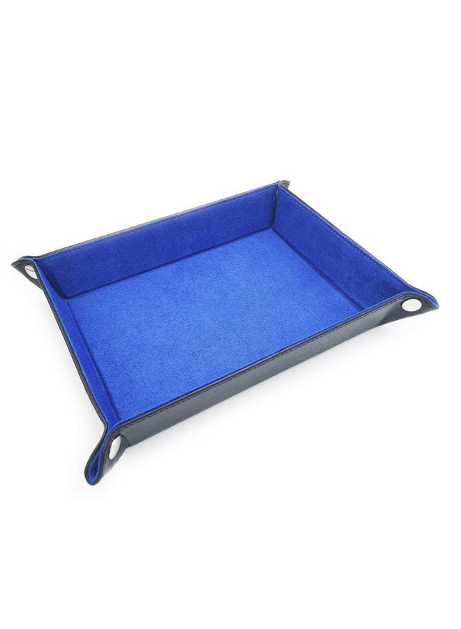 Onwon 2 Pieces Dice Holder Dice Rolling Tray Double Sided PU Leather and Velvet Folding Tray Dice Pad for Dice Gamingand Other Table Games (Blue & Purple) - Image 5