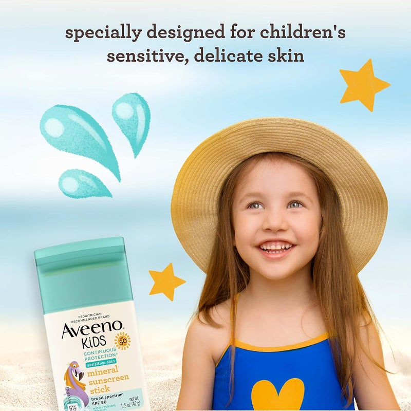 Aveeno Kids Continuous Protection Mineral Sunscreen Stick Spf 50 For All Skins 42G - Image 2