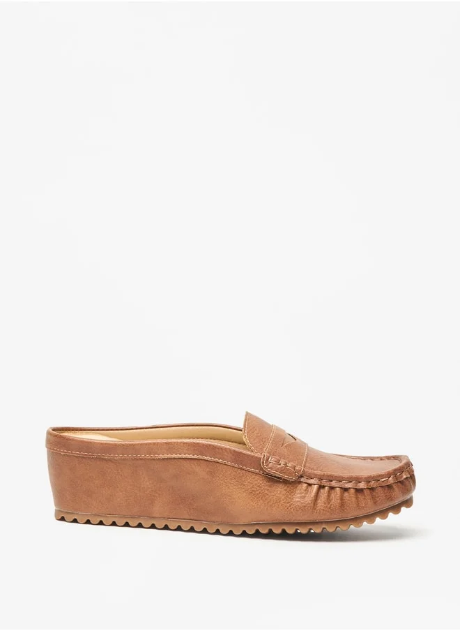 لو كونفورت Women's Solid Slip-On Flatform Loafers