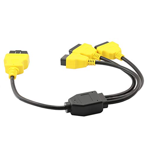 OLLGEN 1.6ft/50cm OBD2 Splitter Cable,3 Way OBD-II Extension Cable,Full 16 Pin OBD Splitter 1 to 3 Female Y Cable Car Diagnostic Extender Cord Adapter (Yellow) - Image 5