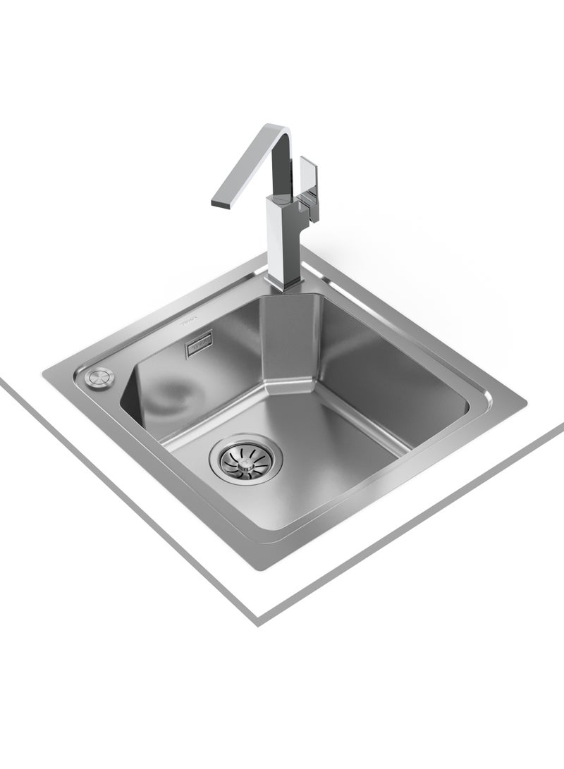 TEKA Stainless Steel Kitchen Sink BROOKLYN 50 M-XP 1B with 2-in-1 Installation (top or flush) 50.40x51.4 cm - Image 5