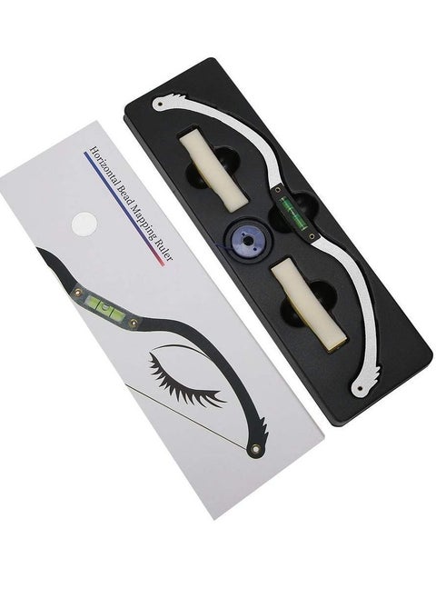 Eyebrow Tattoo Ruler, Professional Microblading Line Marker Ruler Sticker More Symmetrical, Positioning Tool Horizontal Reuseable (Silver)