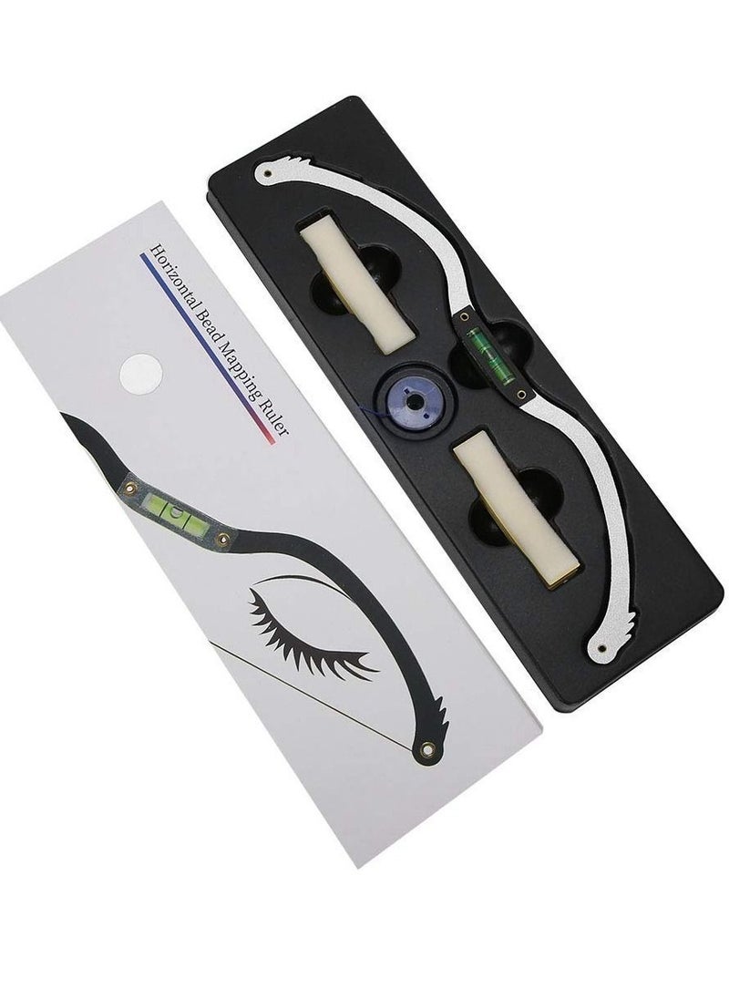 NIBEMINENT - Eyebrow Tattoo Ruler, Professional Microblading Line Marker Ruler Sticker More Symmetrical, Positioning Tool Horizontal Reuseable (Silver) - Image 1