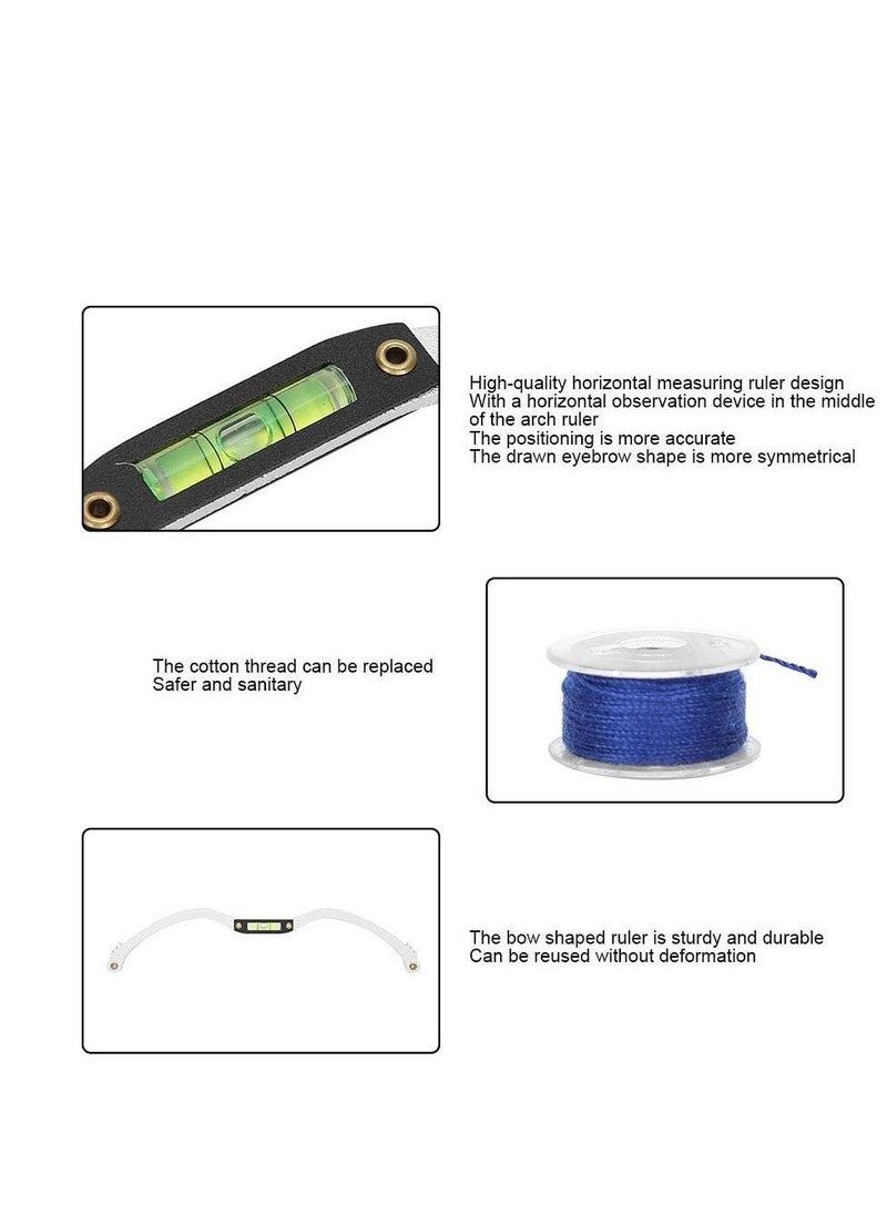 NIBEMINENT - Eyebrow Tattoo Ruler, Professional Microblading Line Marker Ruler Sticker More Symmetrical, Positioning Tool Horizontal Reuseable (Silver) - Image 1