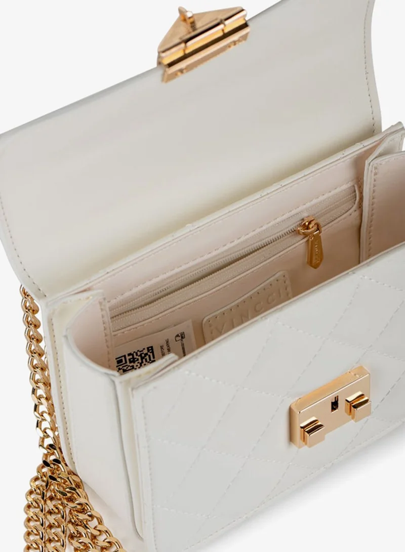 Vincci Beige Women Quilted Shoulder Bag With Chain Strap for Women | Best Price UAE
