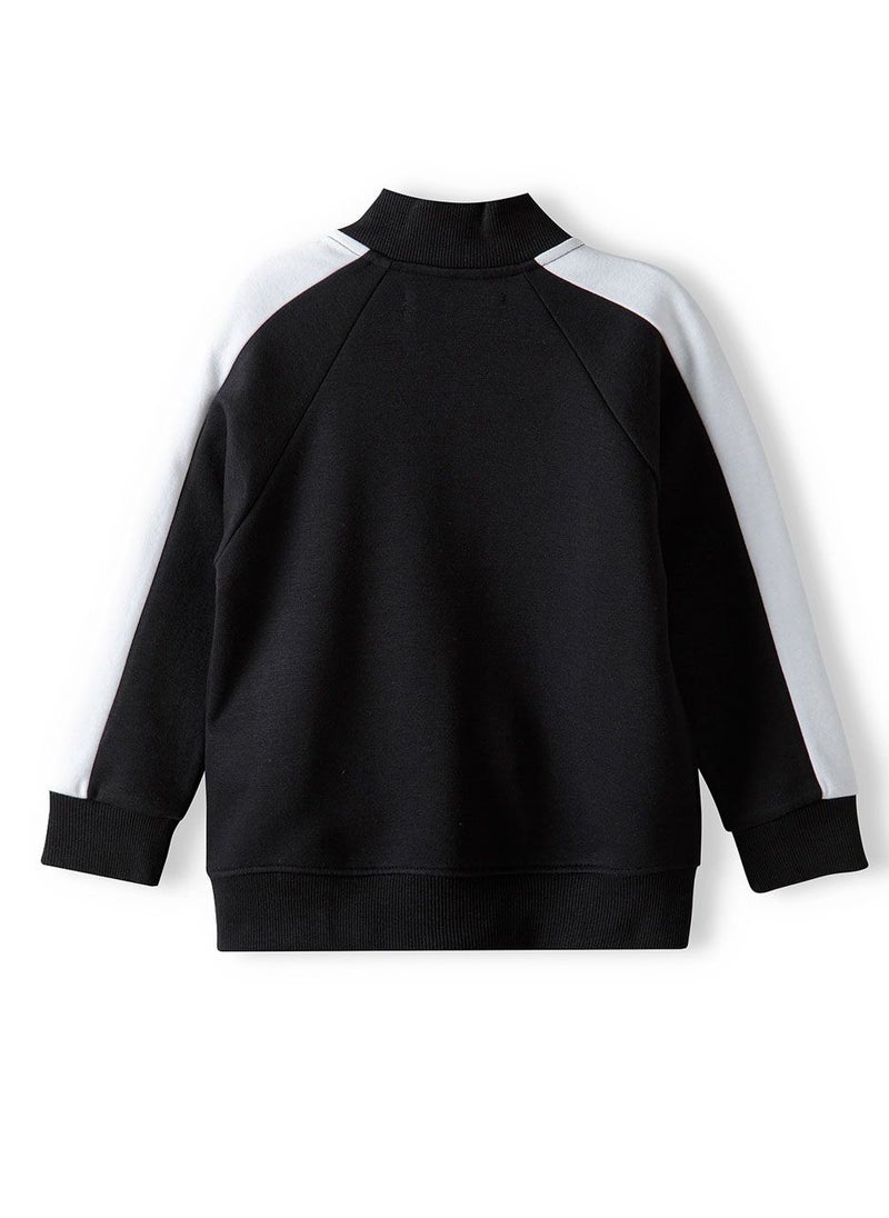 MINOTI Boys' Zip-Up Sweatshirt with Front Print and Pockets  - Image 3
