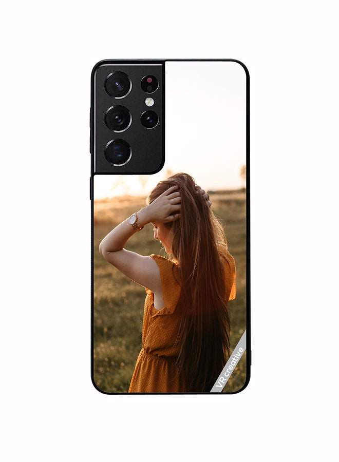 VR CREATIVE Protective Case Cover For Samsung Galaxy S21 Ultra 5G Sunset Girl Design Multicolour - Image 1