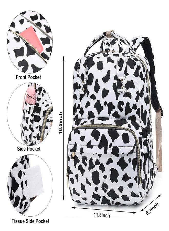 Kouxunt Cow Print Lunch Backpack for Girls Women, Insulated Cooler 15.6 inch Laptop Backpacks, Teacher Nurse Work Backpack Waterproof College School Bookbag - Image 5