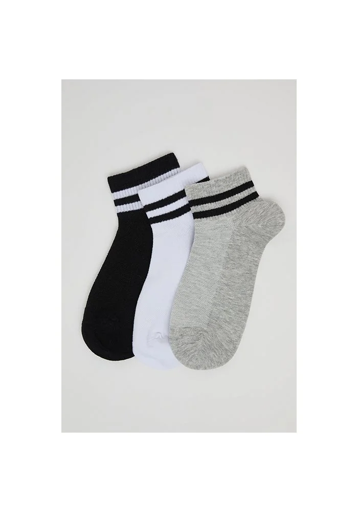 أر أند بي 3 Pack Striped Ankle Socks