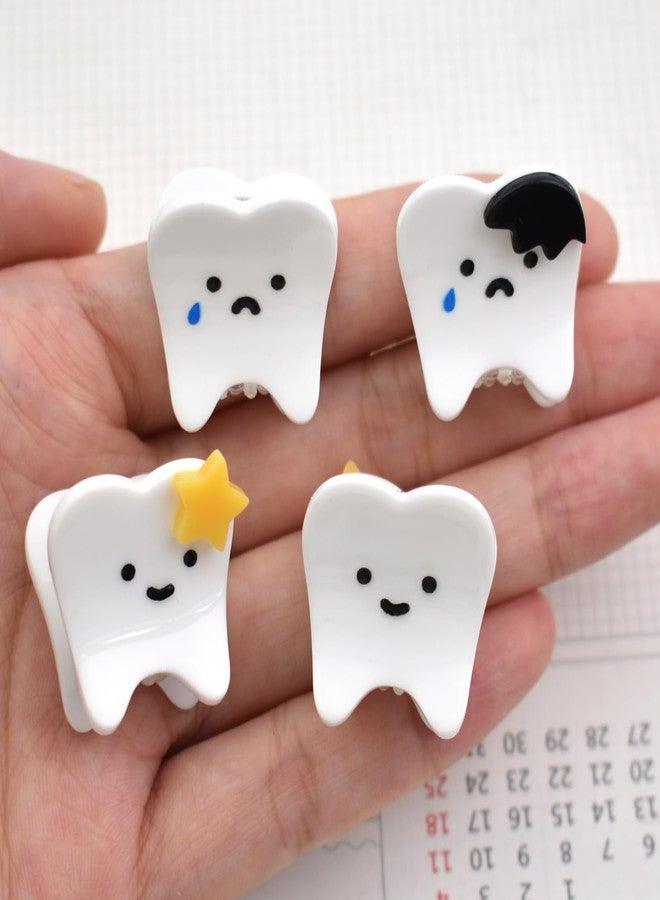 Ynxee 6Pcs Mini Tooth Shape Hair Clips Small Funny Good and Bad Tooth Hair Clips Hair Accessories, Each 0.9" - Image 4