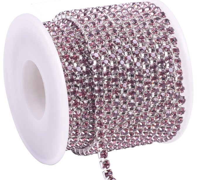 10 YARDS 4MM CRYSTAL RHINESTONE CLOSE CHAIN TRIM FOR SEWING CRAFTSDIY DECORATION