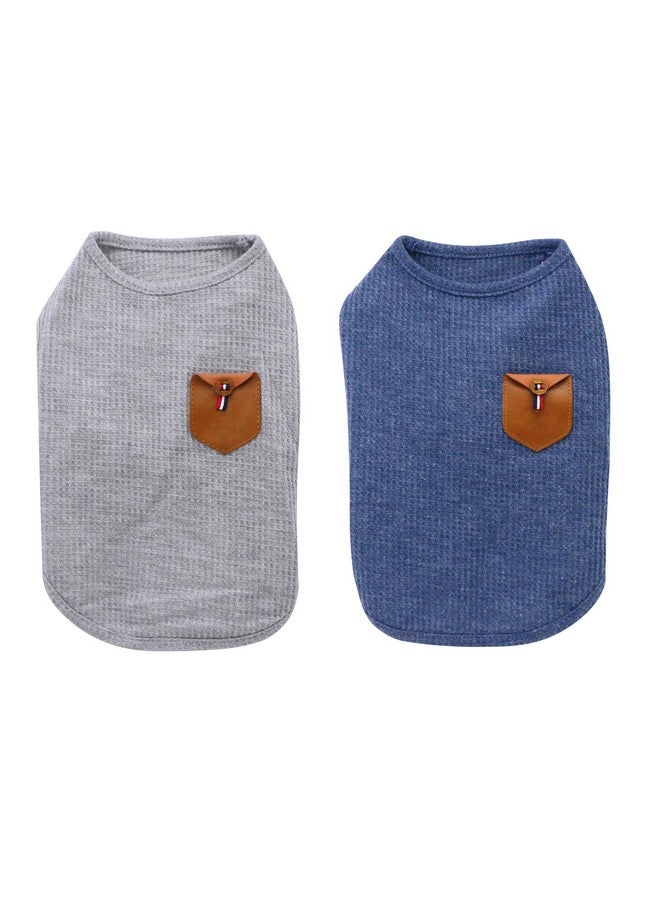 YAODHAOD 100% Cotton Dog Shirt Summer Lightweight Pet TShirts Soft Breathable Stretchy Cats Dogs Tee Shirt Minimalist Tank Top Sleeveless Vest Dog Apparel For Medium Small Dog Clothes (2Pack) (L) - Image 1