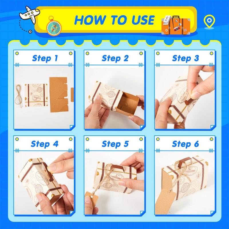 Dunzy 24 Pcs Travel Cake Topper Decorations Let The Travel Around The World Theme Cupcake Toppers Mini Suitcase Airplane Cameras Miniature Compass for Journey Birthday Decorations - Image 4