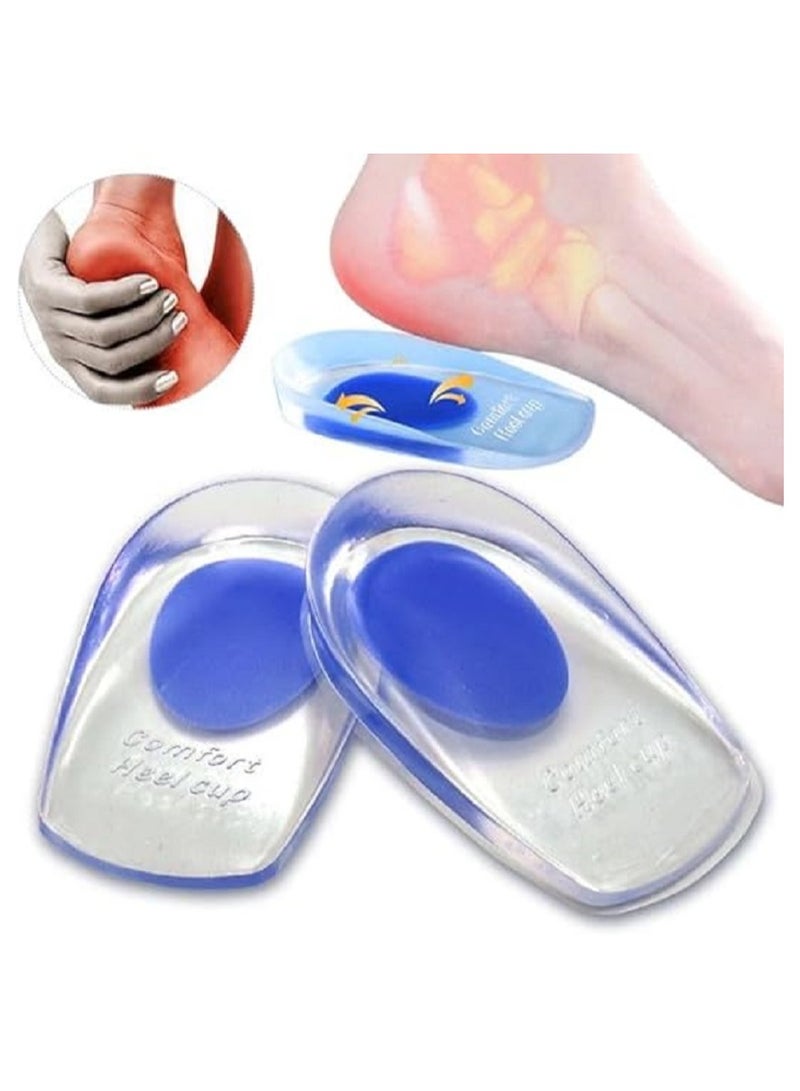 Medical Silicone Heel Pads for Foot Comfort and Heel Pain Relief – Gel Support for Shock Absorption and Pressure Reduction – Comfortable Shoe Pads for Men and Women - Image 1