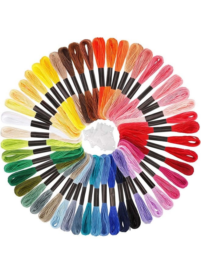 Caydo Embroidery Floss 50 Skeins Embroidery Thread, Rainbow Color Friendship Bracelet String With 12 Pieces Floss Bobbins For Bracelet Making, Sewing Crafts - Image 1