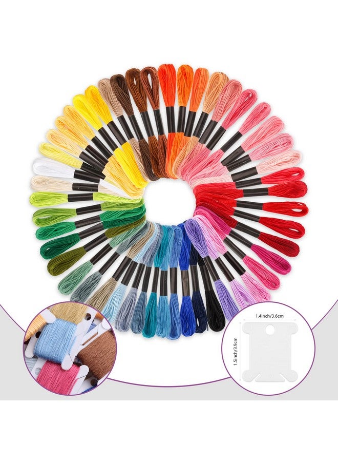 Caydo Embroidery Floss 50 Skeins Embroidery Thread, Rainbow Color Friendship Bracelet String With 12 Pieces Floss Bobbins For Bracelet Making, Sewing Crafts - Image 2