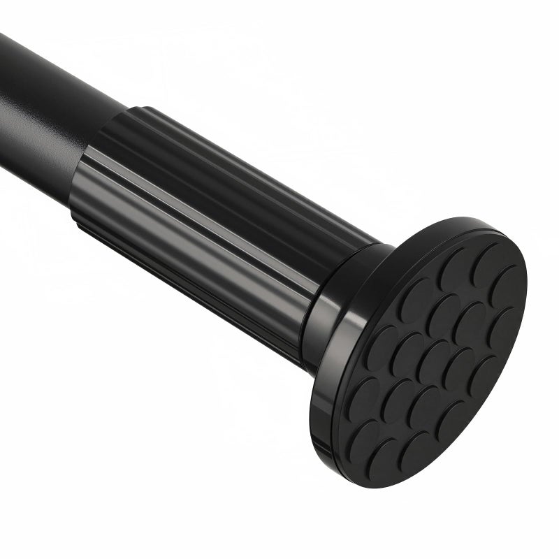 ZOCONE Tension Curtain Rod 51-168 In (4.25-14 Ft), Extra Long Outdoor Curtain Rod No Drilling for Patio Window, Adjustable Shower Curtain Rod for Bathroom, Tension Rod Diameter 1.26In Never Rust,Black - Image 1