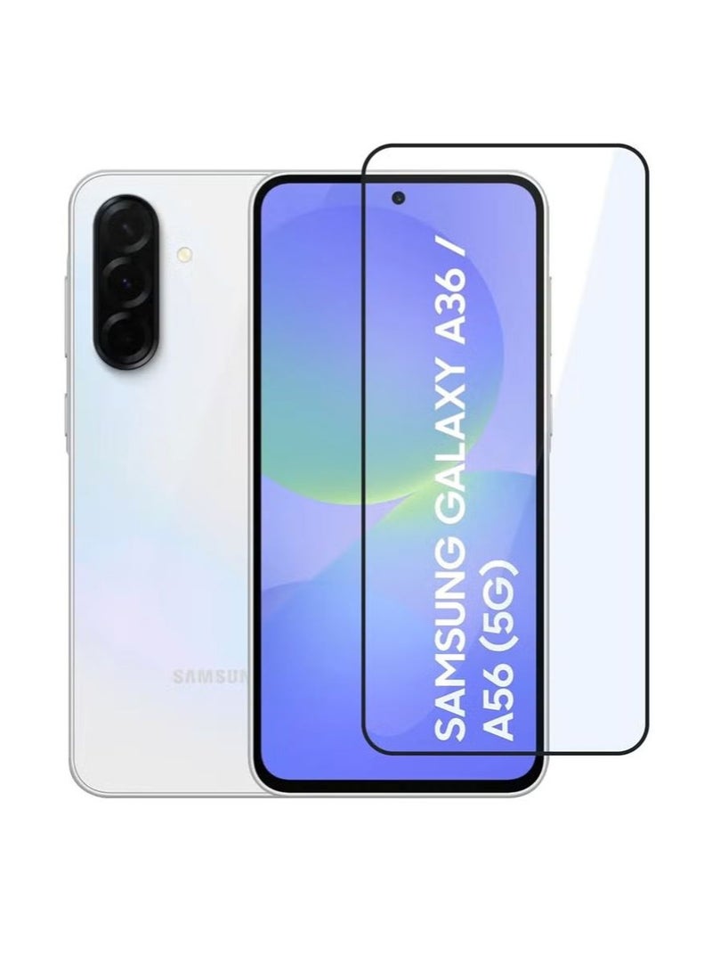 Black Frame Glass Screen Protector Compatible with Samsung Galaxy A36 - A56 - S24 FE - Image 1