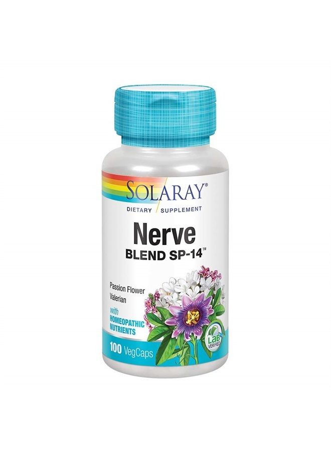 SOLARAY Nerve Blend SP-14 | Homeopathic Nutrients | Healthy Relaxation, Calming & Sleep Support | 50 Serv | 100 VegCaps - Image 1