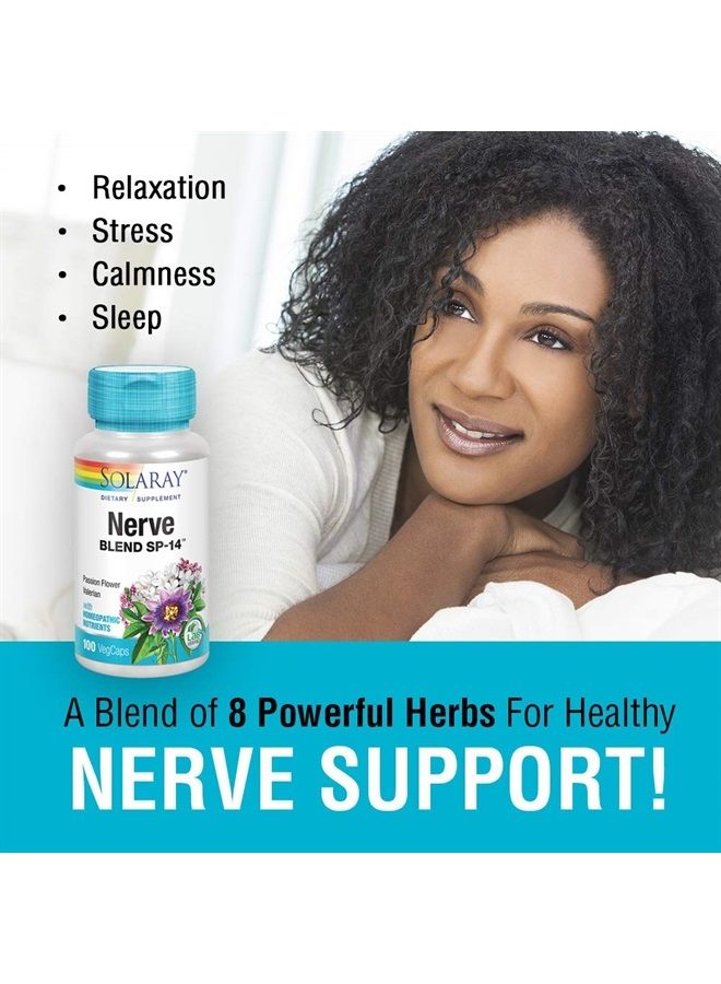 SOLARAY Nerve Blend SP-14 | Homeopathic Nutrients | Healthy Relaxation, Calming & Sleep Support | 50 Serv | 100 VegCaps - Image 3