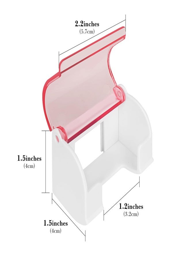 LUEXBOX 2 Pack Razor Holder with Cover for Shower Wall, Self Adhesive Razor Stand Shaver Organizer, Plastic Razor Hanger Hooks Compatible with Gillette Venus, Flamingo, BIC, Billie (Clear Pink - Image 2