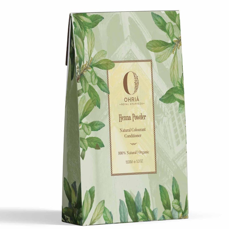 Ohria Ayurveda 100 Pure Henna Powder Natural Hair Color and Conditioner For Long Lasting Brown Shade Natural Henna Powder Nourish Strengthen Shine Suitable for All Hair Types 150g - Image 1