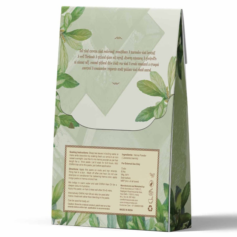 Ohria Ayurveda 100 Pure Henna Powder Natural Hair Color and Conditioner For Long Lasting Brown Shade Natural Henna Powder Nourish Strengthen Shine Suitable for All Hair Types 150g - Image 3