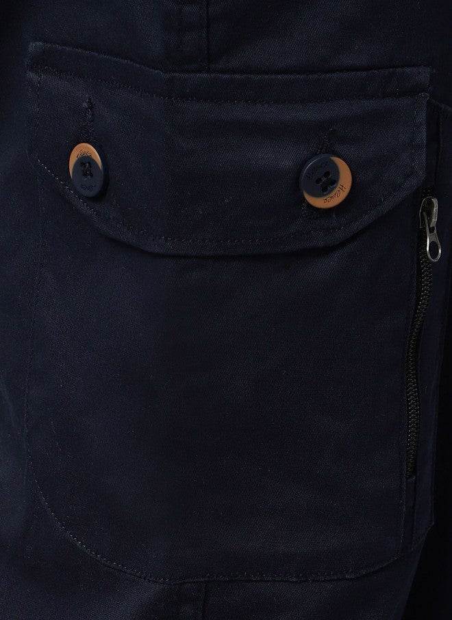 Hence Men's Navy Blue Relaxed Tapered Fit Cargo Trousers - Image 5