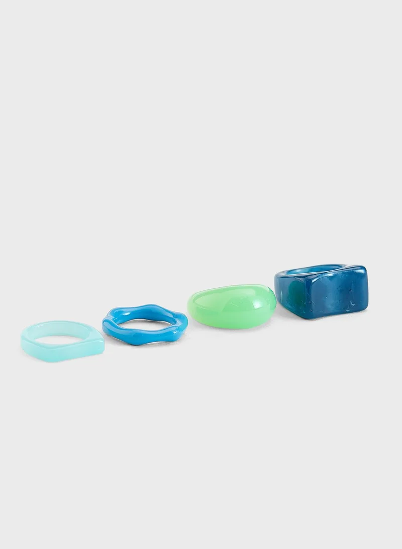 Ginger 4 Pack Plastic Rings Set