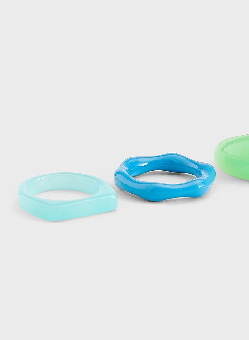 Ginger 4 Pack Plastic Rings Set