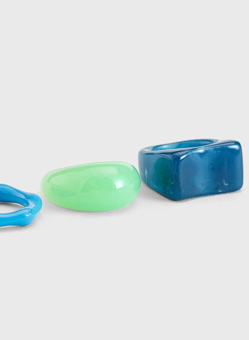 Ginger 4 Pack Plastic Rings Set
