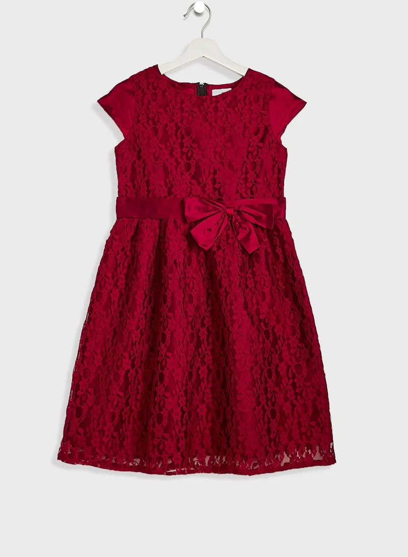 Pinata Girls Evening Wear Dress With Bow Detailing On Waist