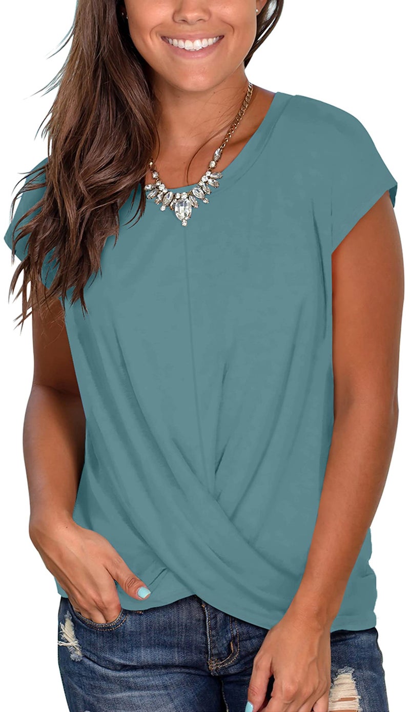 Jescakoo Womens Tops Dressy for Work XL Blue Tops for Women Casual Summer Elegant XL - Image 1