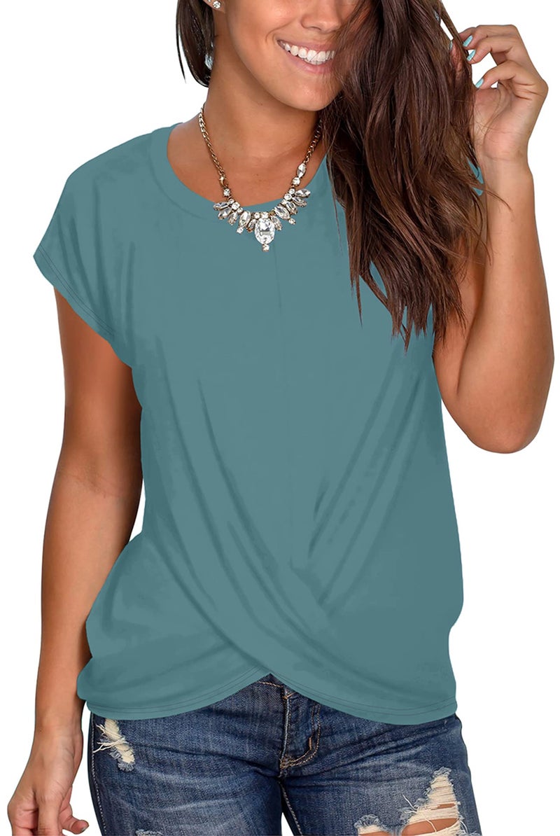 Jescakoo Womens Tops Dressy for Work XL Blue Tops for Women Casual Summer Elegant XL - Image 3
