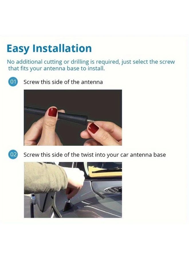 مضخم إشارة الراديو المثبت على السيارة السوداء هوائي مناسب عالميًا للسيارات - Image 3