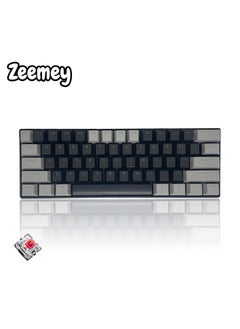Zeemey 61 Keys RGB Gaming Keyboard 60% Mini Wired Waterproof With Anti-ghosting Keyboard and Two-color Keycaps With Red Switch for Gamers(Black and dark gray)  - Image 1