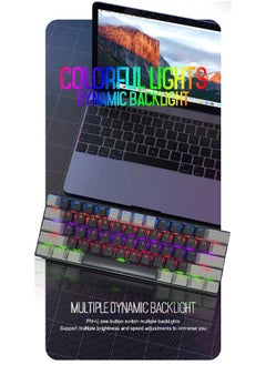 Zeemey 61 Keys RGB Gaming Keyboard 60% Mini Wired Waterproof With Anti-ghosting Keyboard and Two-color Keycaps With Red Switch for Gamers(Black and dark gray)  - Image 2