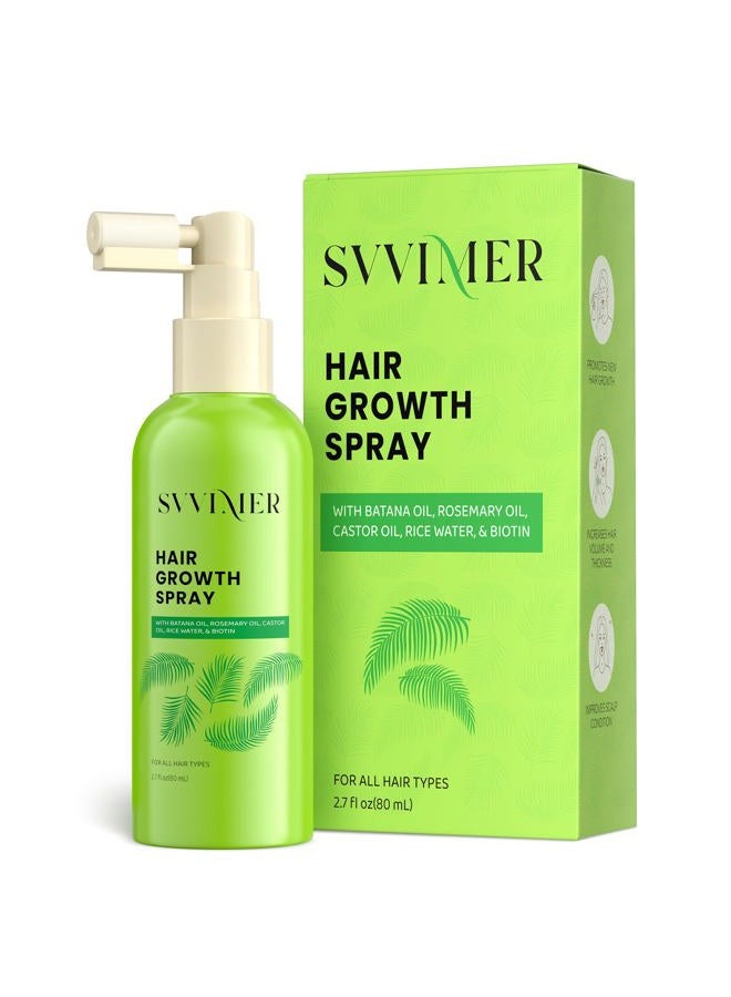 Svvimer Hair Growth Serum Spray - with Rosemary Batana Oil Biotin for Hair Loss and Thinning - Thicker Fuller Longer - for Women and Men 2.7 Fl Oz (Pack of 1) - Image 1