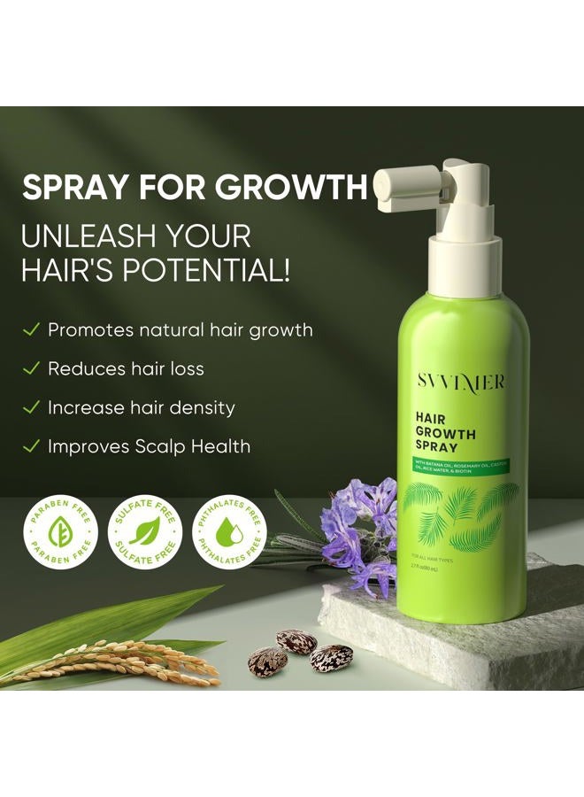 Svvimer Hair Growth Serum Spray - with Rosemary Batana Oil Biotin for Hair Loss and Thinning - Thicker Fuller Longer - for Women and Men 2.7 Fl Oz (Pack of 1) - Image 2