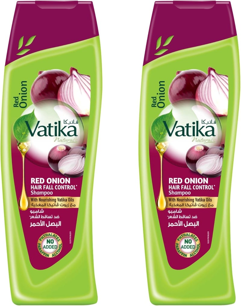 VATIKA شامبو فاتيكا ناتشورالز للتحكم في تساقط الشعر بالبصل الأحمر 2x400مل - Image 1