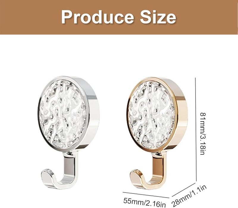 Silver Wall Hooks 4 Pack Easy Installation Protects Wall Round Hanging Hooks for Bathroom - Image 4