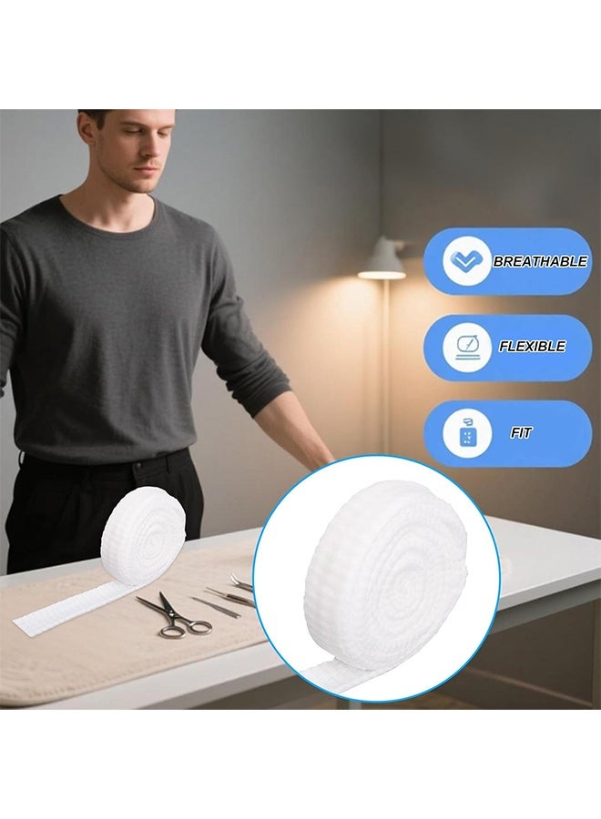 HS 2 Rolls Tubular Stretch Gauze Bandage No Tape Required, Dressing Retainer Tubular Elastic Gauze Bandage, Elastic Net Wound Dressing Elastic Retainer, Sweat Absorbing Bandage For Arms, Legs & Knees (2.5cm/0.98in*2m/78.74in And 3.8cm/1.5in*2m/78.74in) - Image 3