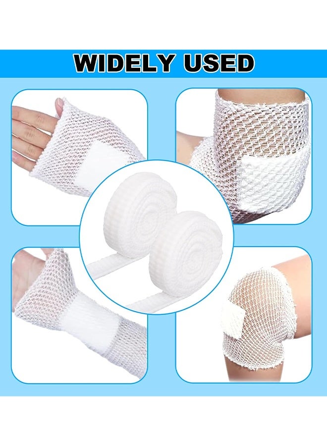 HS 2 Rolls Tubular Stretch Gauze Bandage No Tape Required, Dressing Retainer Tubular Elastic Gauze Bandage, Elastic Net Wound Dressing Elastic Retainer, Sweat Absorbing Bandage For Arms, Legs & Knees (2.5cm/0.98in*2m/78.74in And 3.8cm/1.5in*2m/78.74in) - Image 4