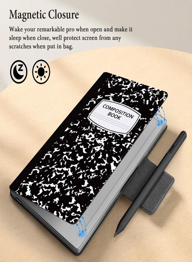 Ayotu Case for Remarkable Paper Pro Move 7.3", Milk Notes Pattern Smart Folio with Auto Wake/Sleep, 1:1 Fit Cover, Microfiber Lining, Strong Magnet(P-Milk Notes) - Image 3
