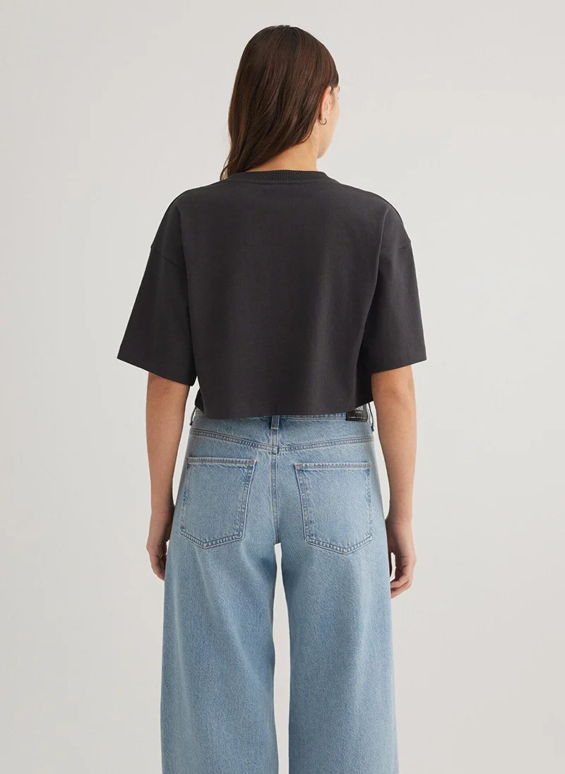 MAVI Anthracite Basic Crop T-Shirt