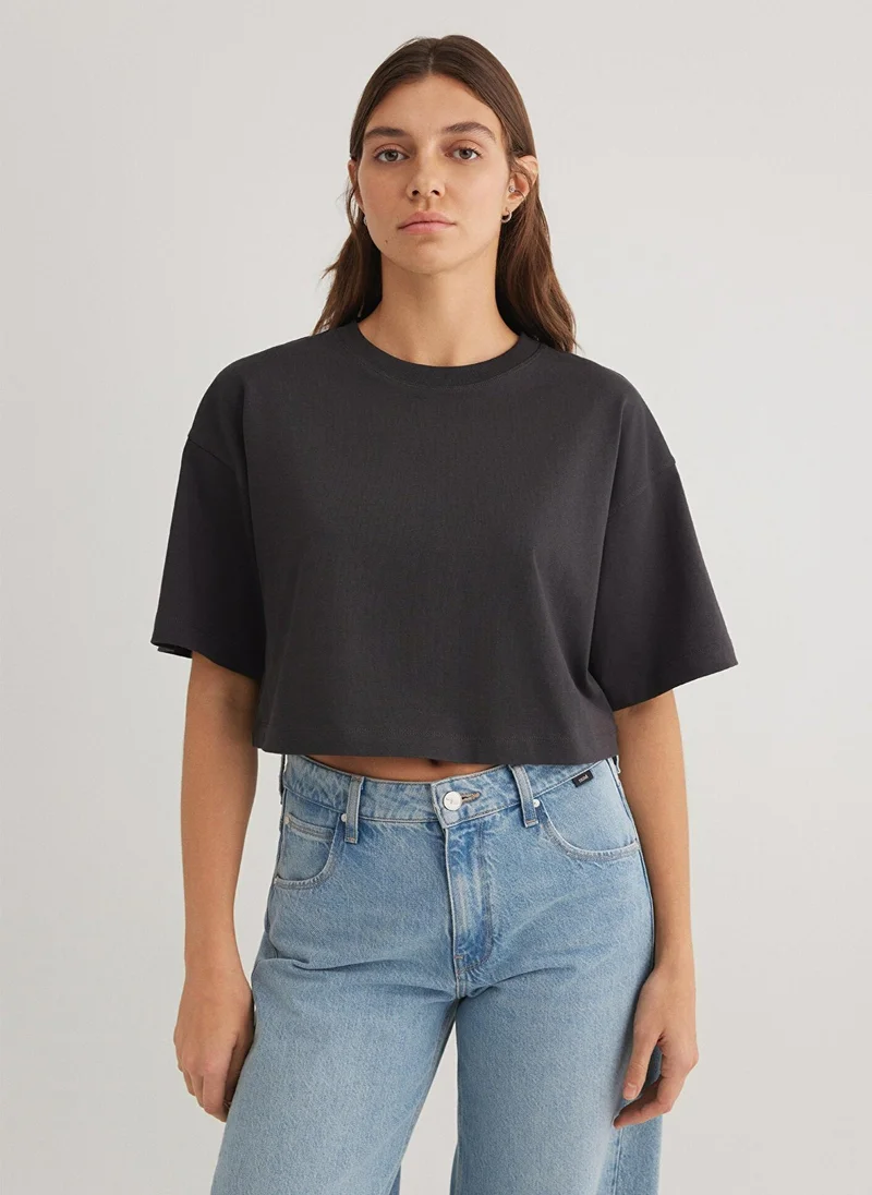 MAVI Anthracite Basic Crop T-Shirt