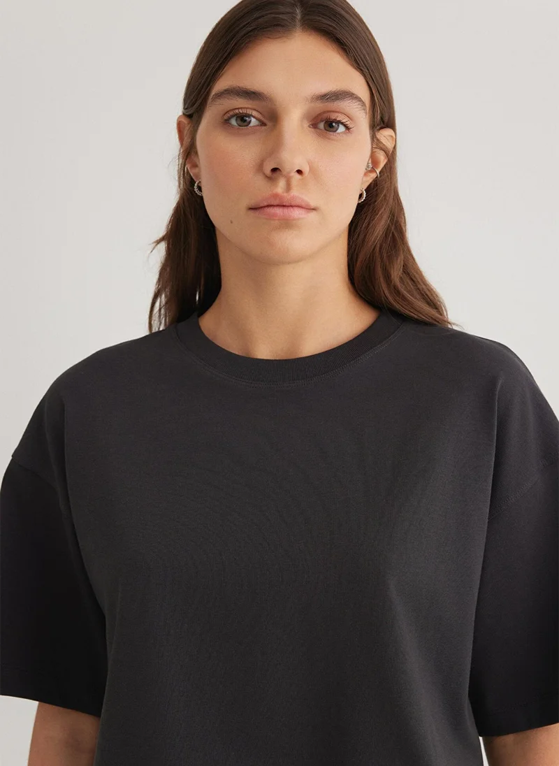 MAVI Anthracite Basic Crop T-Shirt