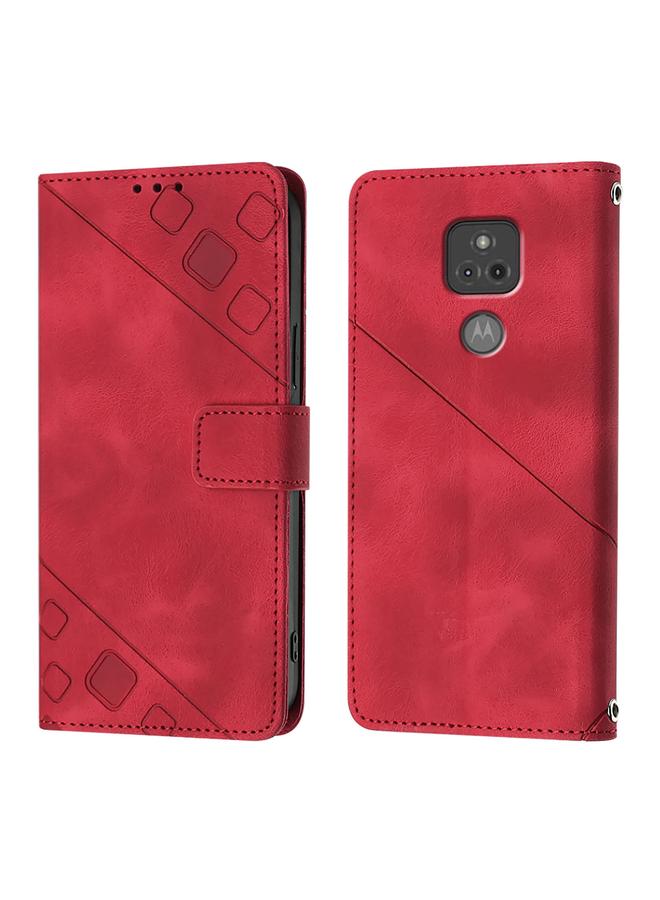 S-TOP Case For Motorola Moto G Play 2021 Skin Feel Embossed Leather Phone Case - Image 2