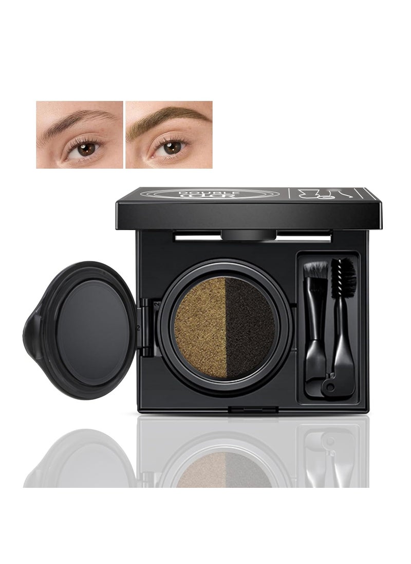 Boobeen Boobeen 2Color Air Cushion Eyebrow Cream Liquid Brow Powder Gel for Eye Makeup Shaping and Defining Eyebrows with Brush 