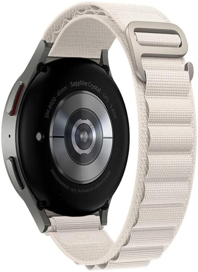 ZURCAS ZURCAS Compatible with Samsung Galaxy Watch 4/5/5 pro Band/Active 2 40mm 44mm band/Galaxy Watch 4 Classic 42mm 46mm/Watch 3 41mm, 20mm Stretch Nylon Metal Alpine Loop Woven Strap for Men Women 